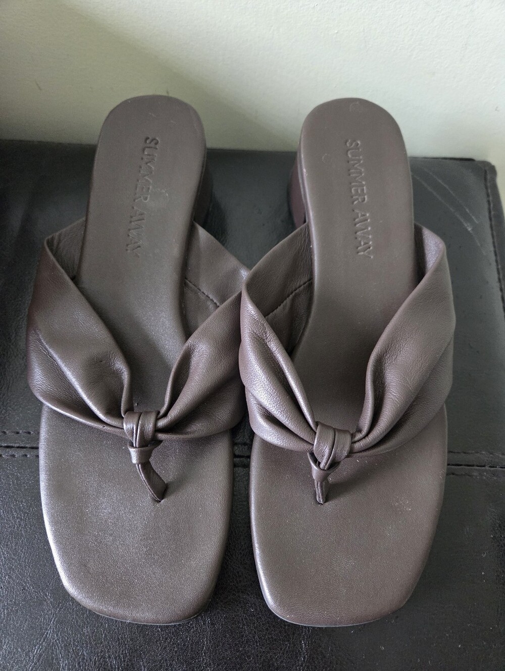 Free People X Summer Away Brown Flip Flop Heels